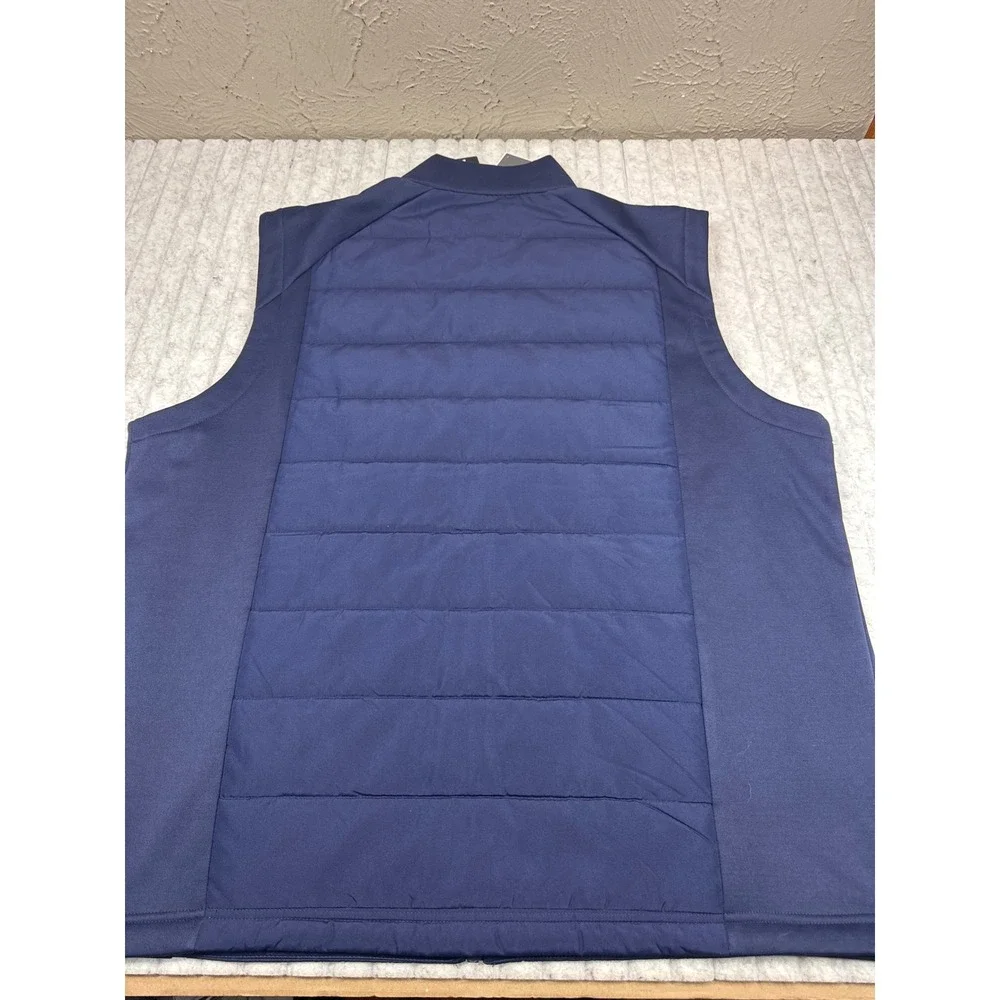 Callaway Mens Navy Blue SMU Full Zip Puffer Vest‎ XXL Quilted Golf  730262523985